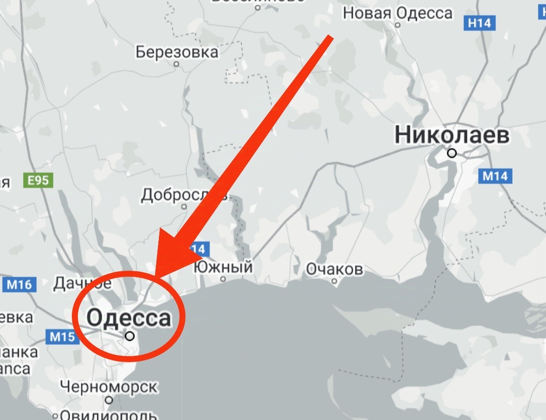 Одесса на карте 