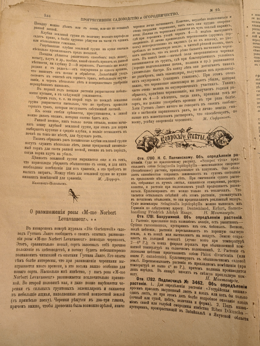 Печатное издание "Прогрессивное садоводство и огородничество" N 25 от 22 июня 1908г.
