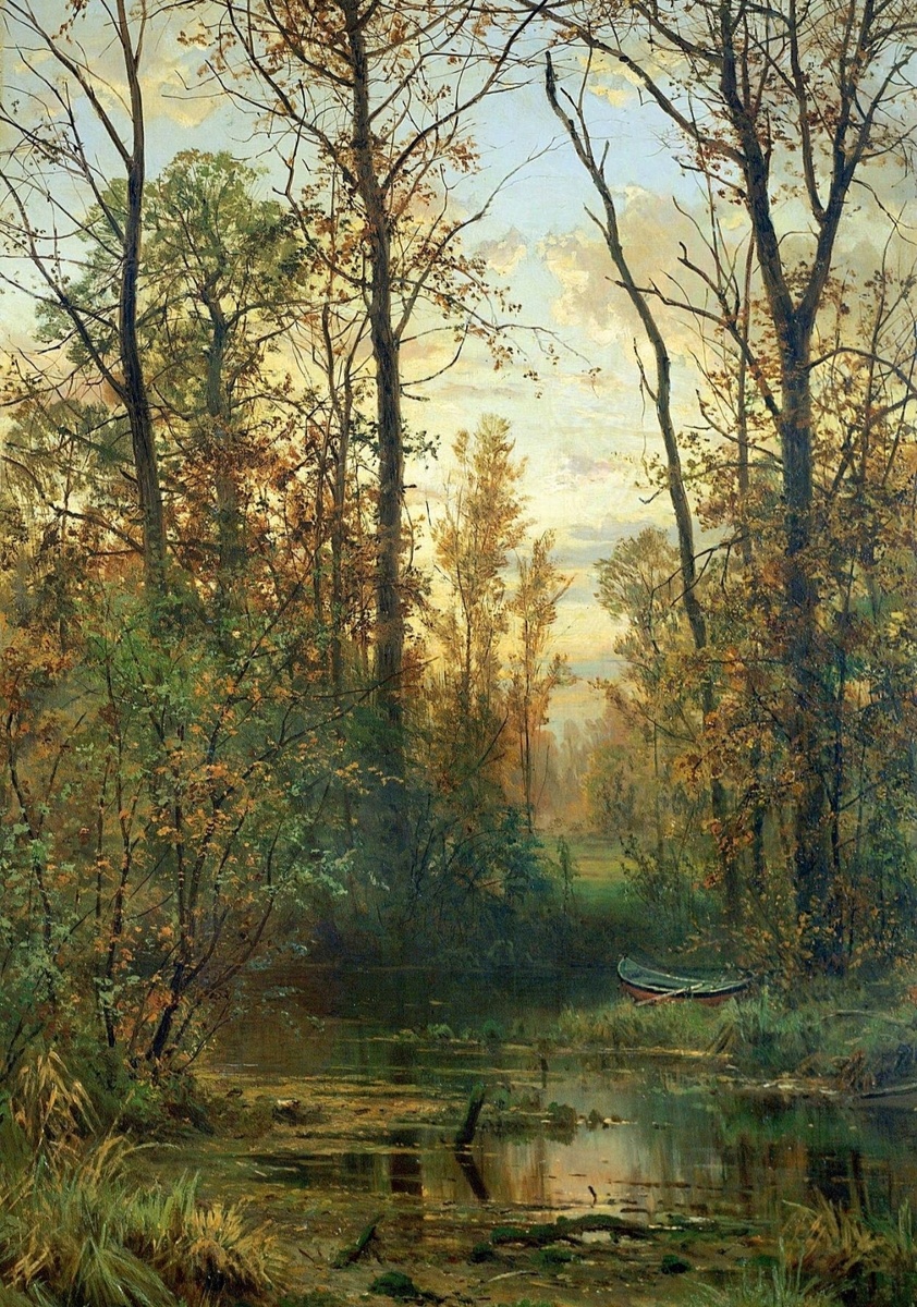 Лесная заводь. Осень. Холст, масло. 103 x 67 см Плёсский государственный историко-архитектурный и художественный музей-заповедник, Ивановская обл.