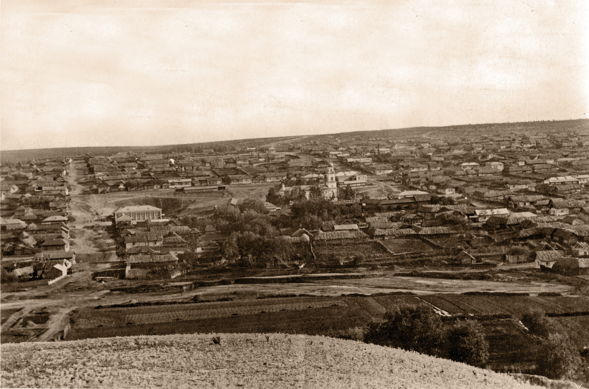 Панорама села Ягодная поляна в 1914 году