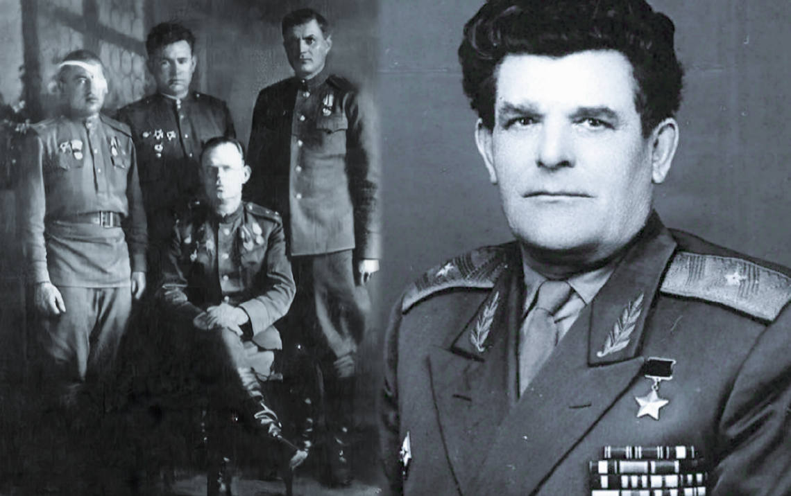 На снимках герой повествования в компании однополчан и генерал Мошляк.