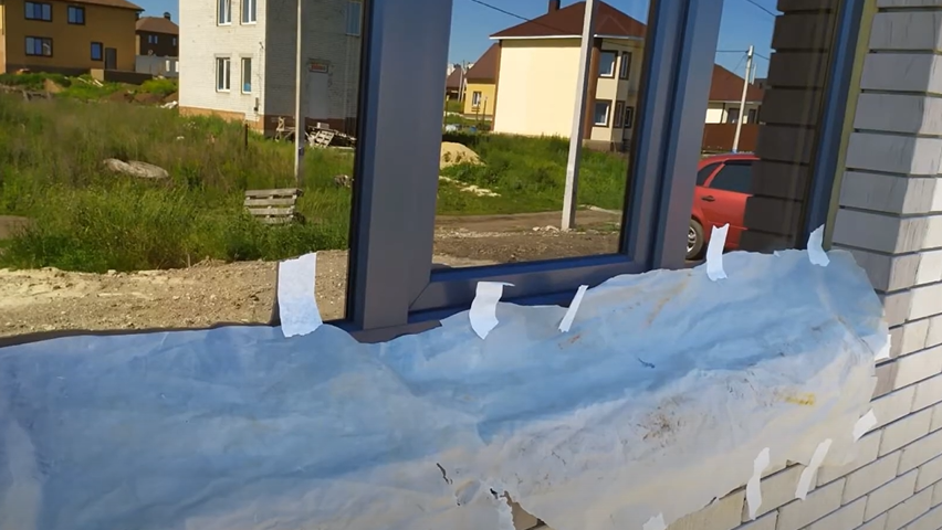 Монтаж клинкерных подоконников Paradyz