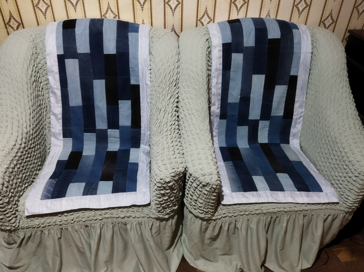 Лоскутные накидки из джинсы