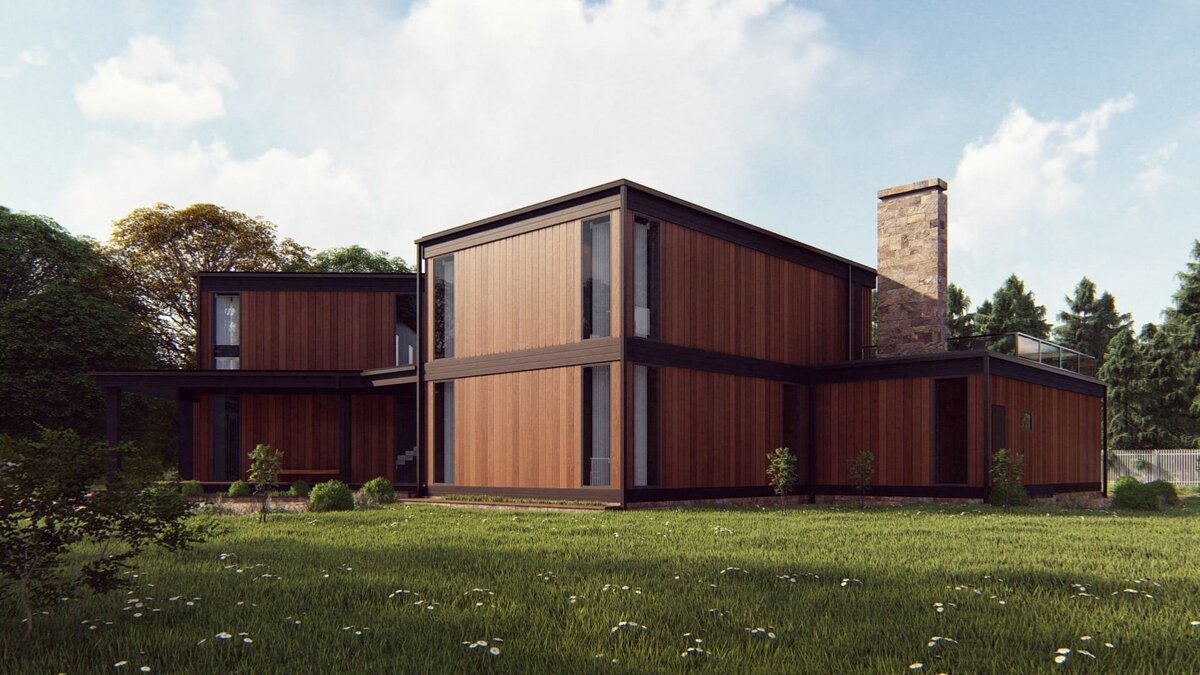 Загородный дом из вертикального бруса по проекту "Хаапала" от NATURI