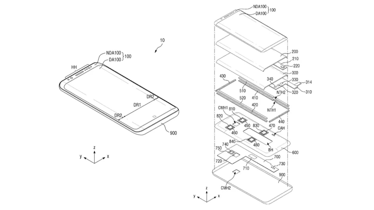    Samsung запатентовала технологию создания бескнопочного смартфона