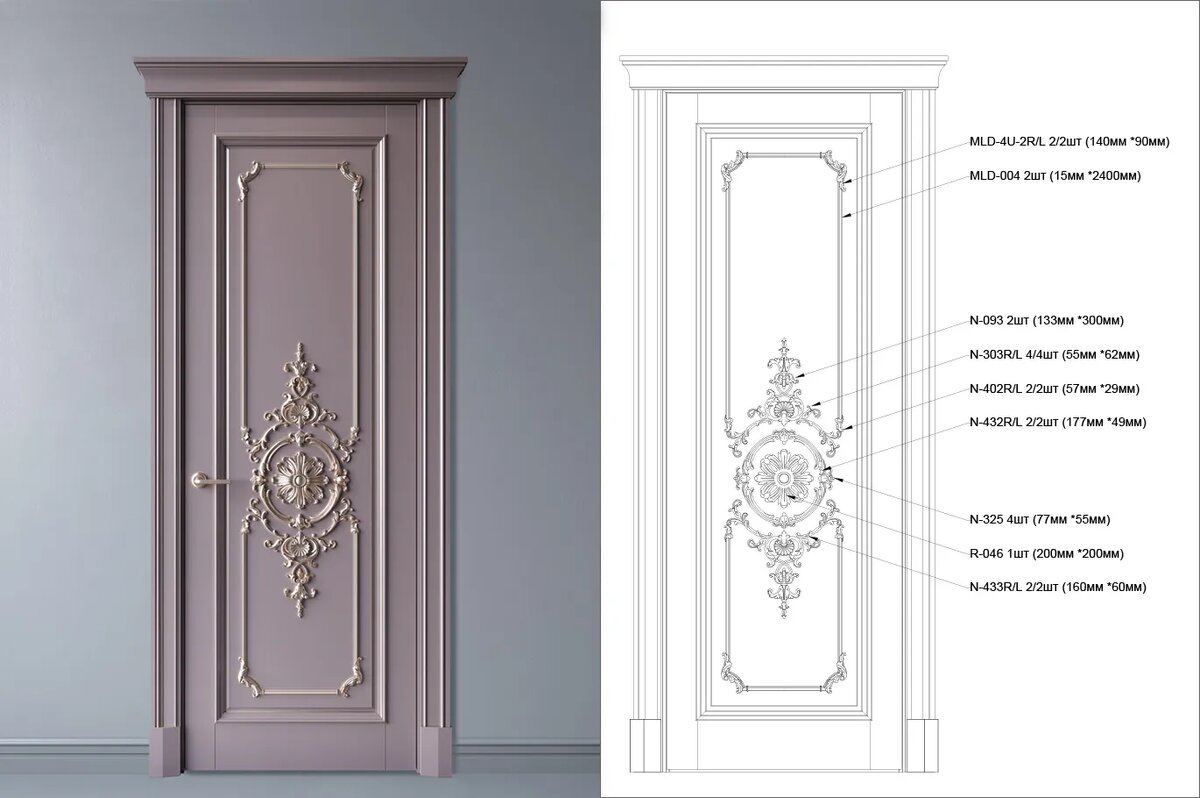 Декор дверь GRD-022