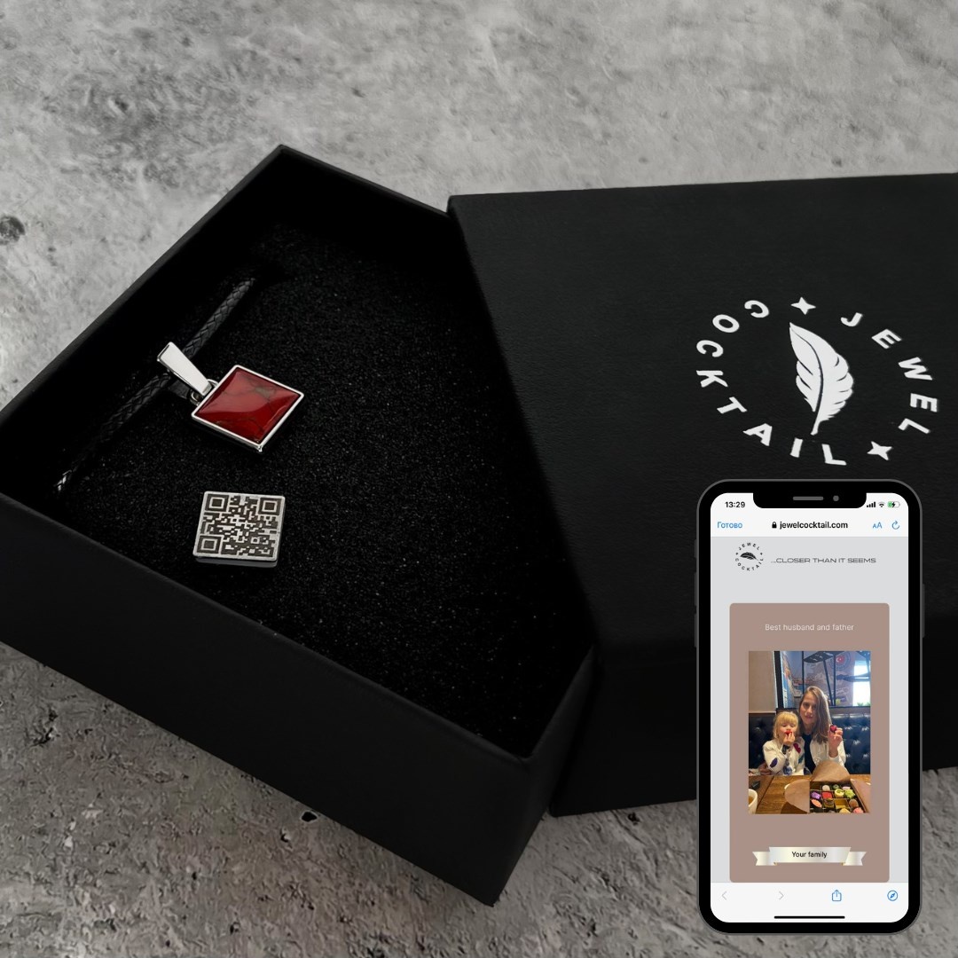 Мужской Hi-Tech кулон с твоим смыслом