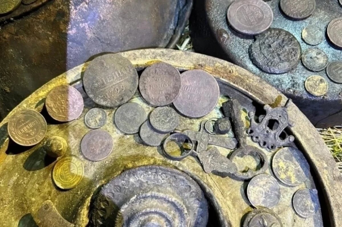    На обмелевшем Рыбинском водохранилище нашли старинные монеты
