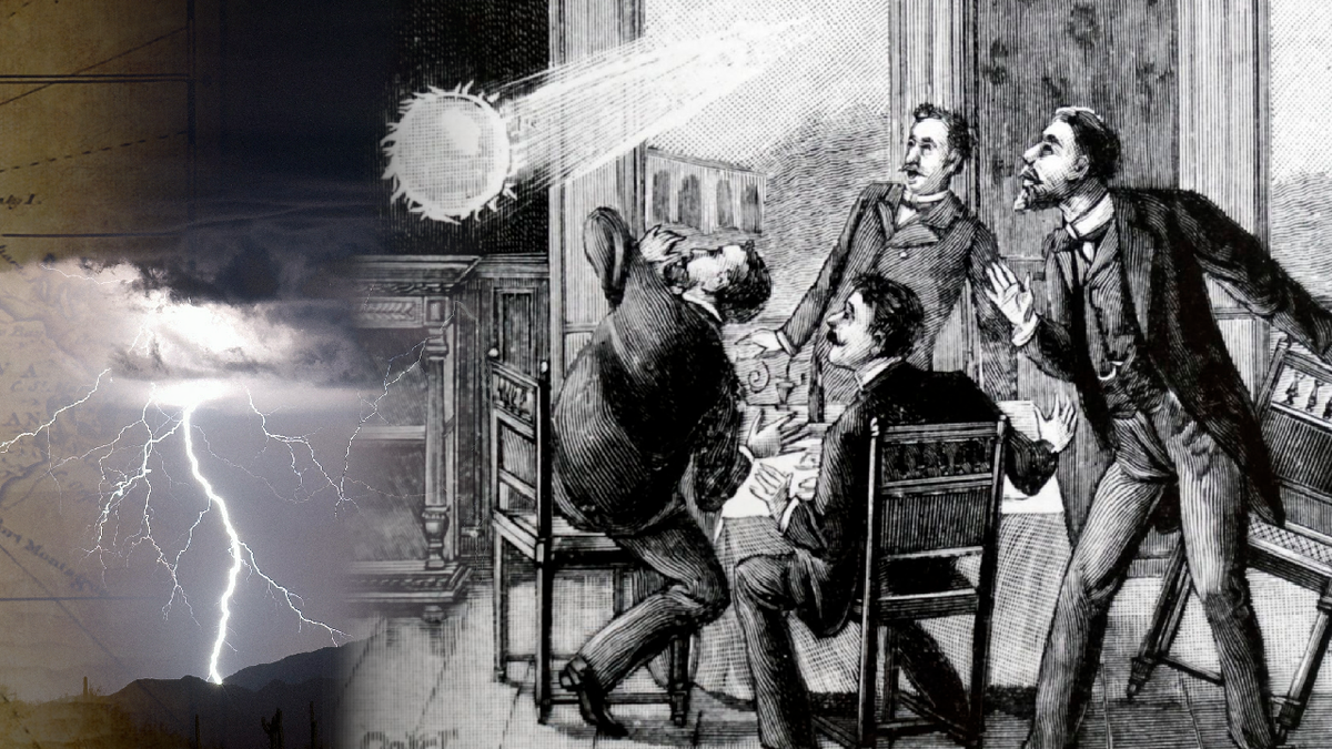 "Рассказы дяди Вени" о летающих светящихся шарах встречаются с XII века. На изображении – гравюра века XIX. Хотя для обложки можно было поставить что-то яркое и эпичное, принято решение не вводить в заблуждение неподтвержденными снимками