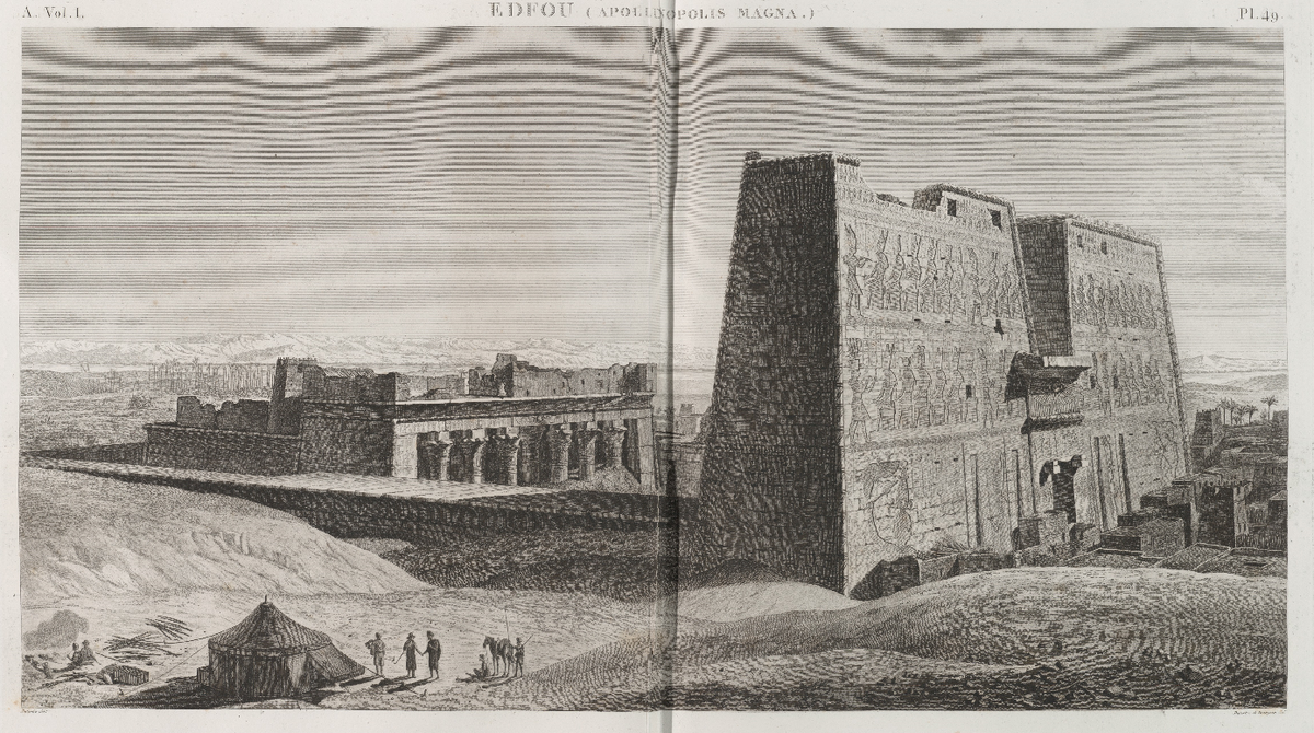 Таким храм увидели в 1798 году учёные из экспедиции Наполеона.