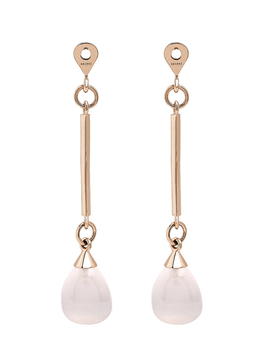 Подвески для серег MIMI Lolipop из розового золота с розовым кварцем