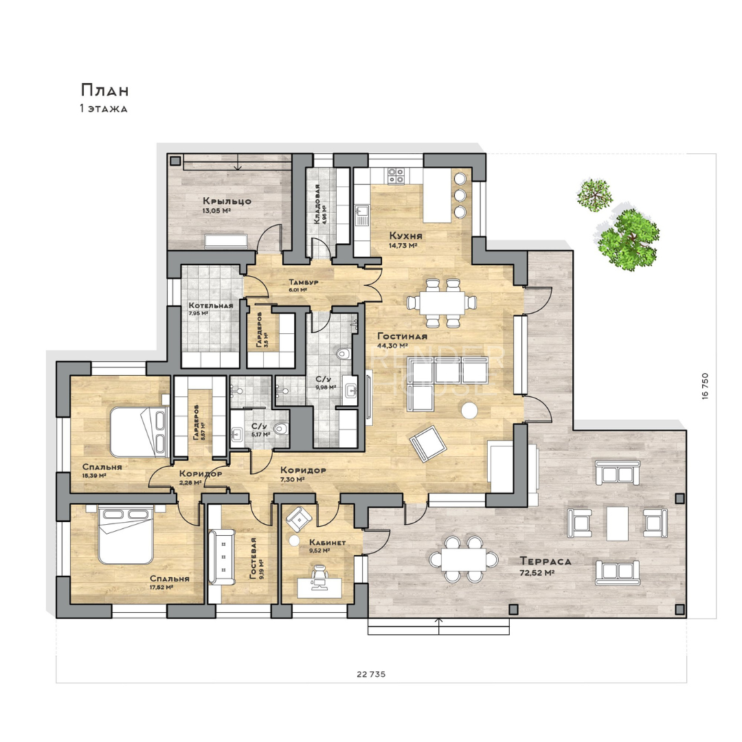 Планировка дома по проекту ЛЕСНАЯ БУХТА