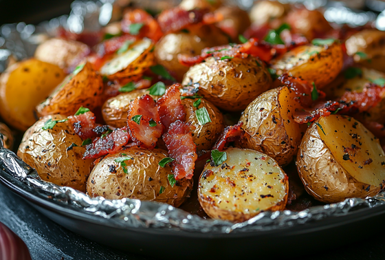    Картошка с беконом в фольге в духовке