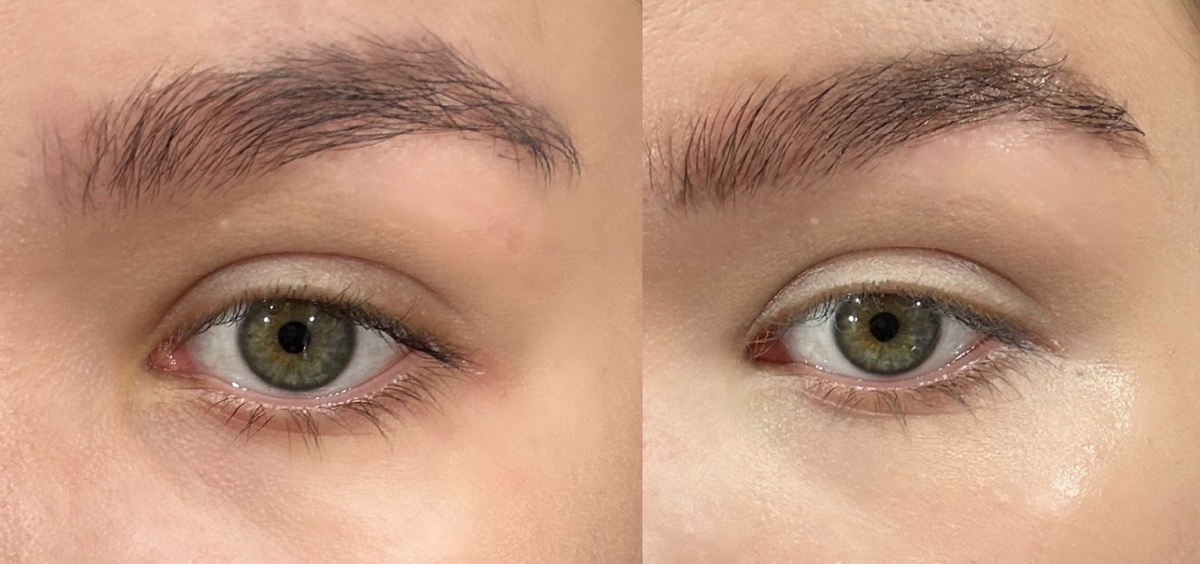 Здесь в качестве базы нанесен тонкий bb-крем Erborian