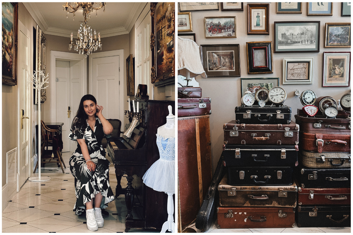 Что особенно удивило, — старые чемоданы, расставленные по разным уголкам.