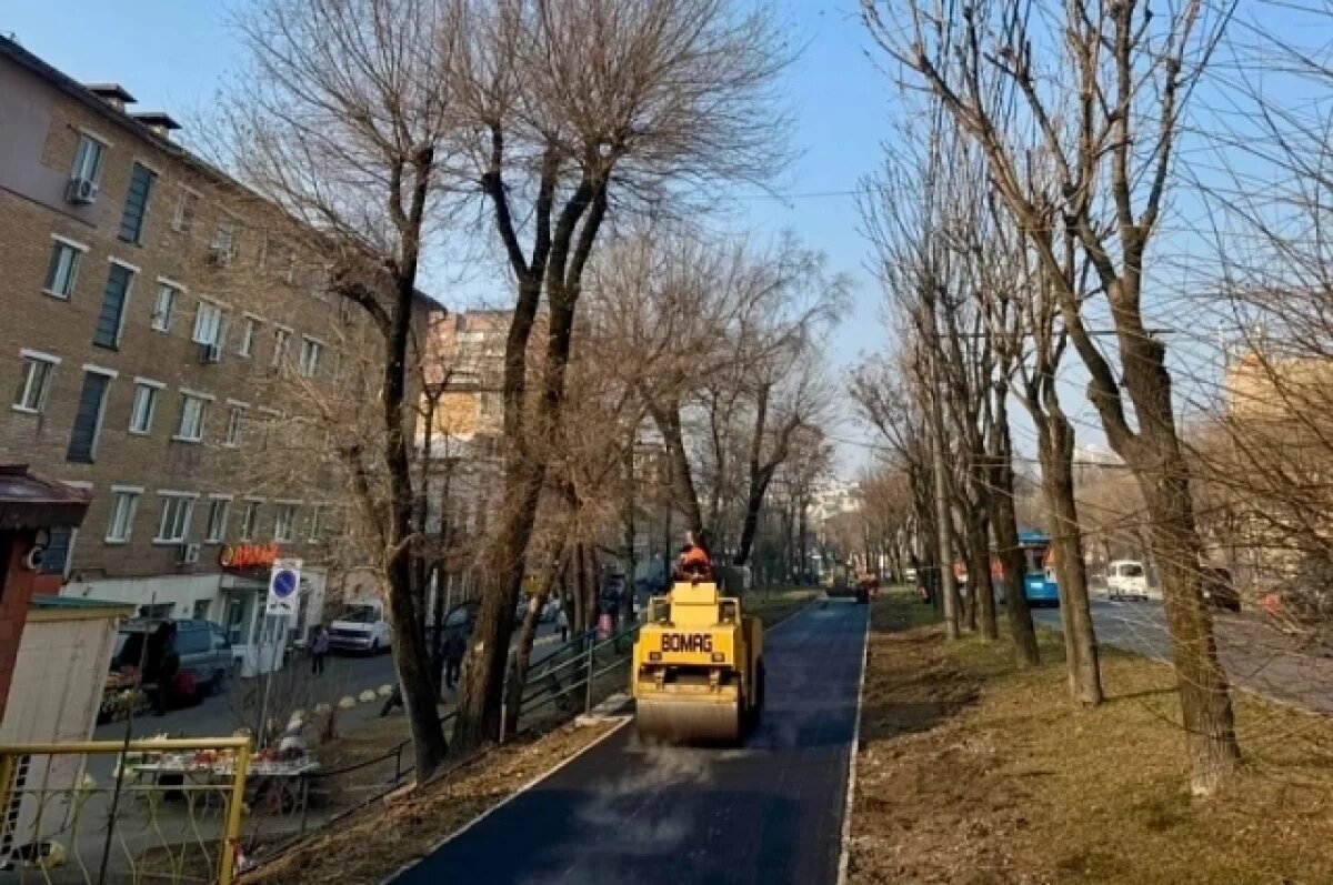    Во Владивостоке завершён ремонт пешеходной дорожки на улице Русской