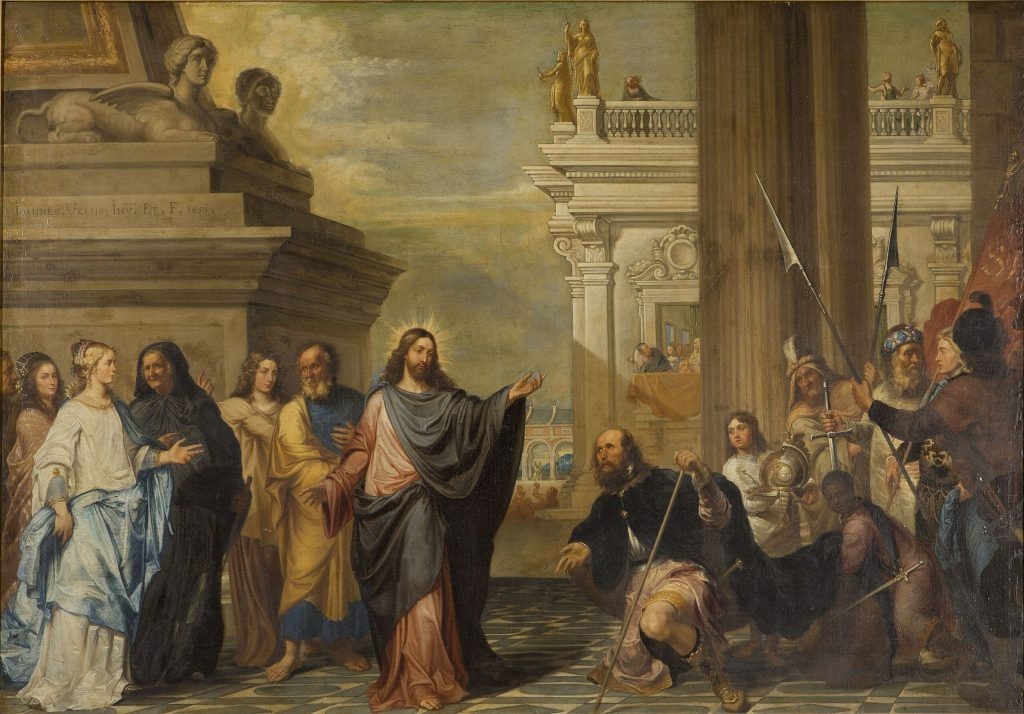  Й. Икенс. «Капернаумский центурион молит Иисуса об исцелении своего слуги», 1651 г.