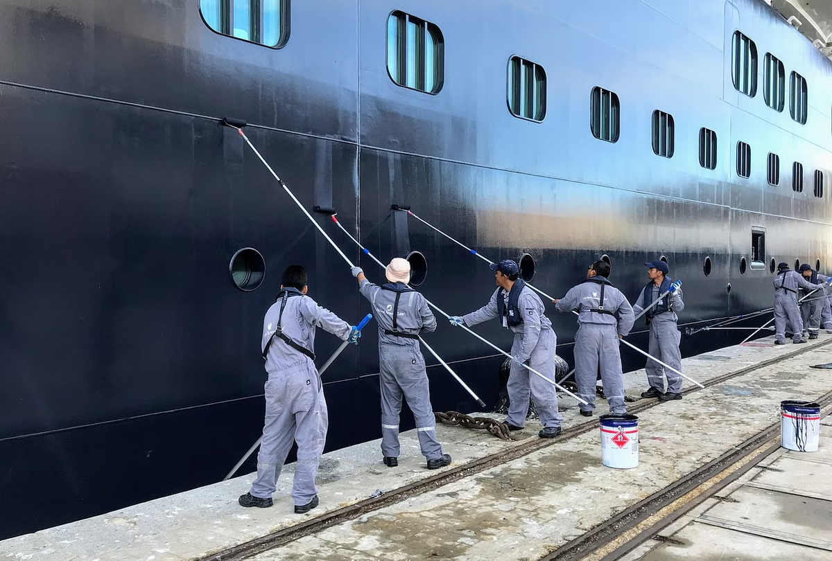 Покраска борта. Иллюстрация из общего доступа.