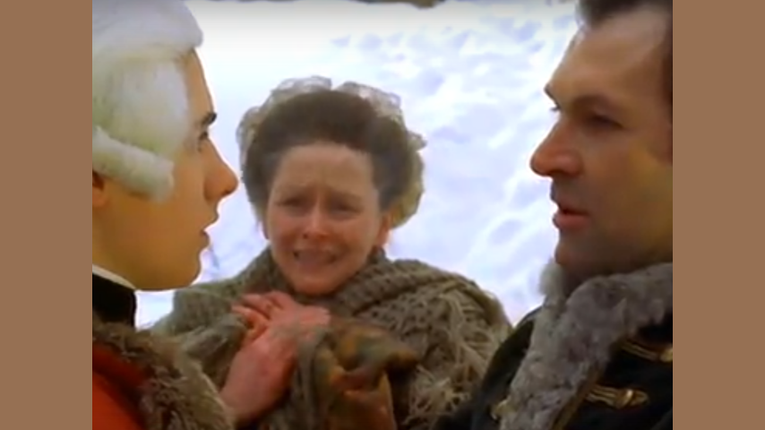 Старший Гринев отправляет Петрушу на службу. Фильм "Русский бунт". 