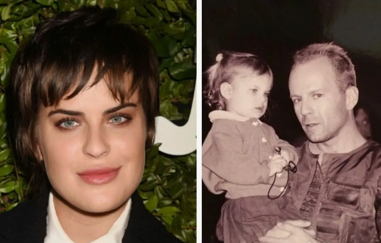 Таллула Уиллис, аутист. Она же в детстве - с отцом