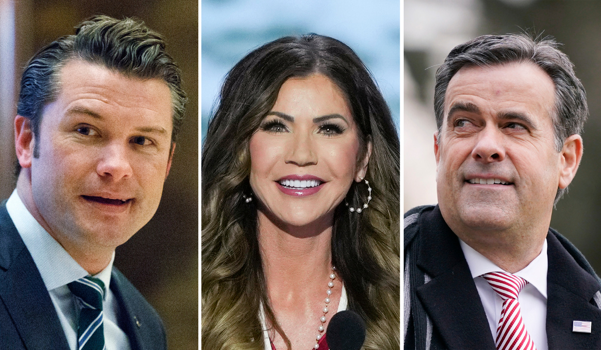 © AP Photo / Evan Vucci, J. Scott Applewhite, Patrick Semansky. Пит Хегсет, Кристи Ноэм и Джон Рэтклифф (слева направо)