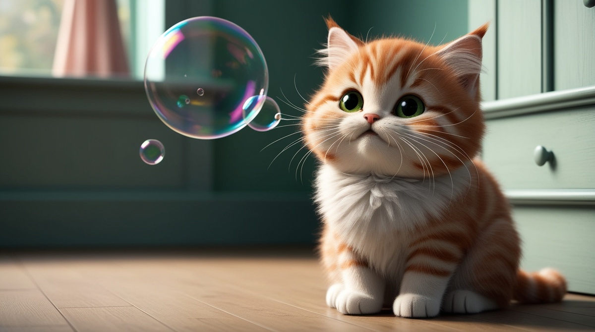 Толстый любуется мыльными пузырями