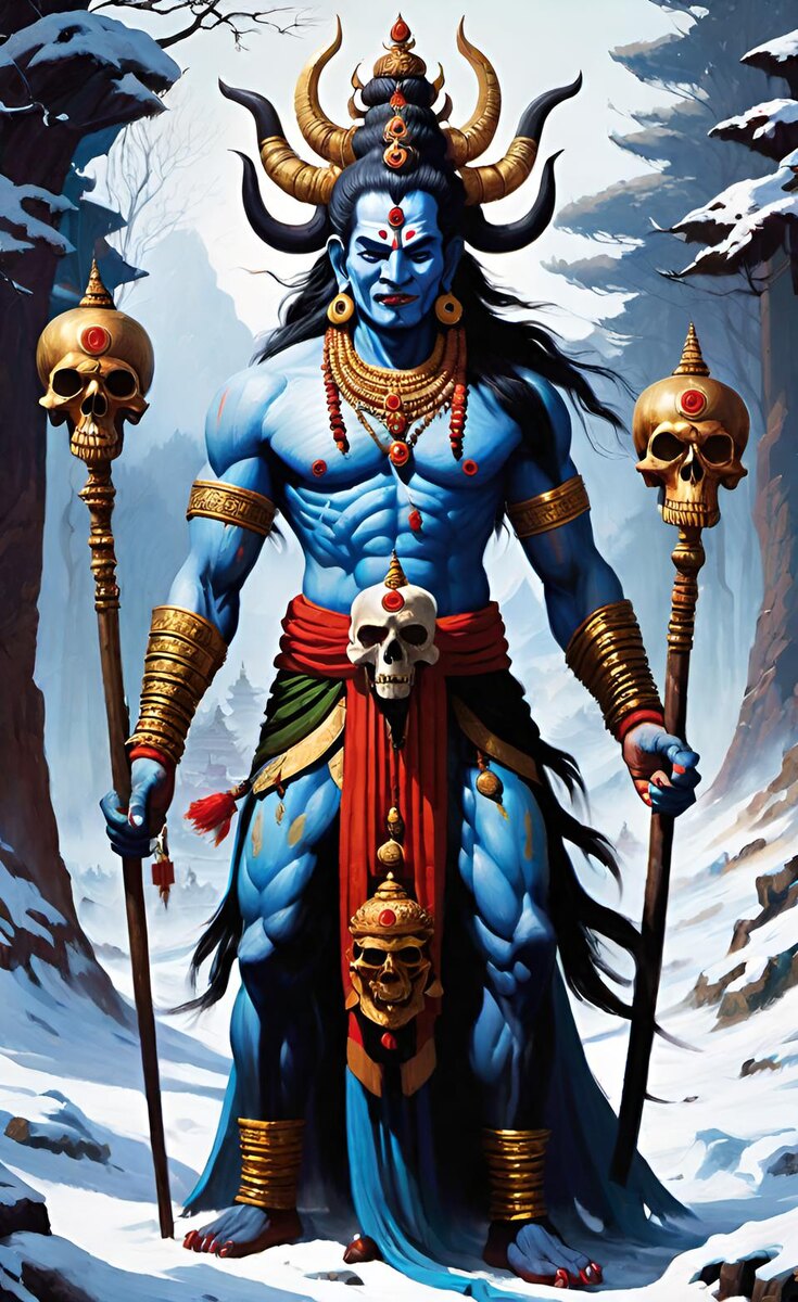 Бог Махакали, которому поклонялся монгольский хан, китайский император Хубилай.