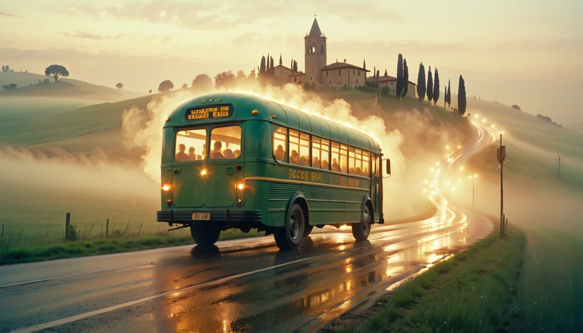 Тоскана просматривается до самого горизонта. Автобус не мог просто испариться.