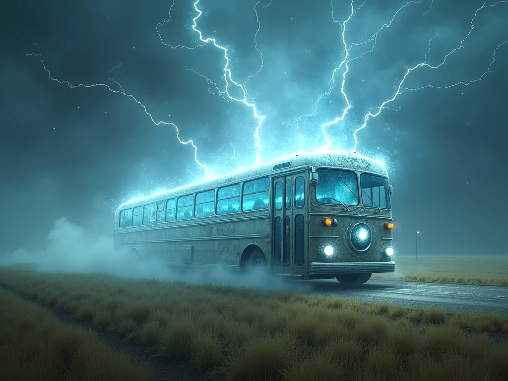 Полуистлевший автобус появился внезапно в Испании.