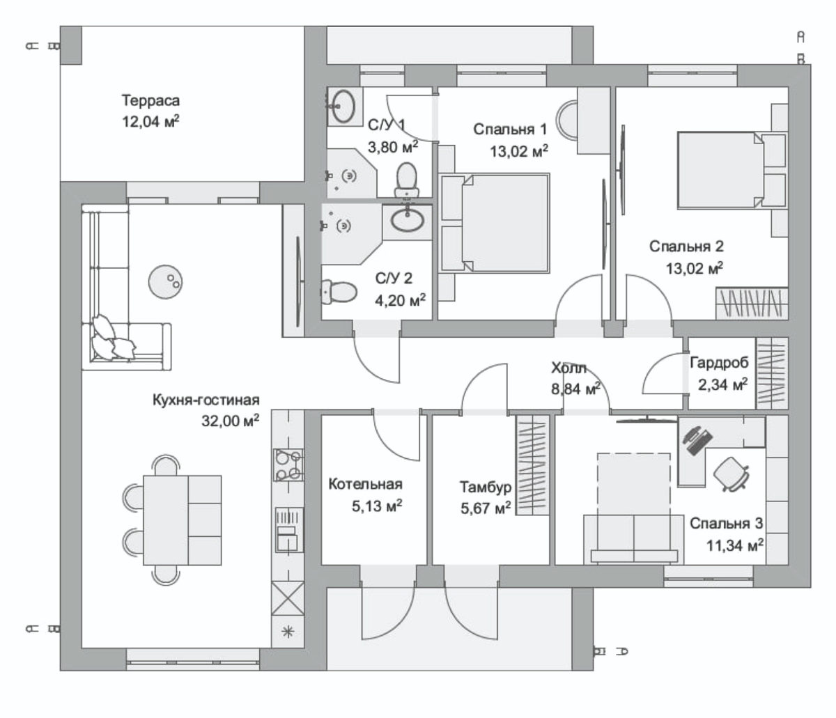 Планировочное решение дома Березово