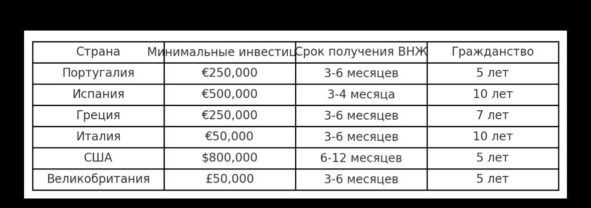 Сравнительная таблица