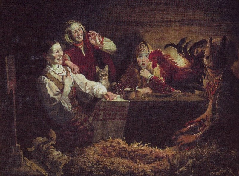 «Ночное гадание», худ. Юрий Сергеев. 1950-е