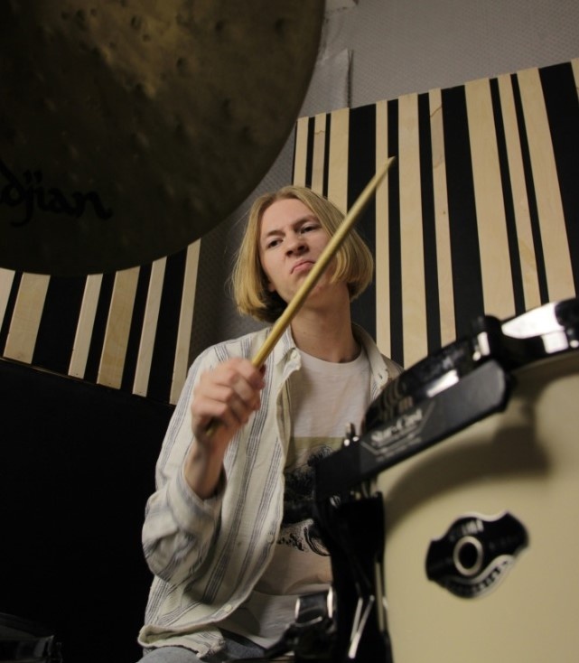 Гриша Гришин на записи в Goya Recording Studio