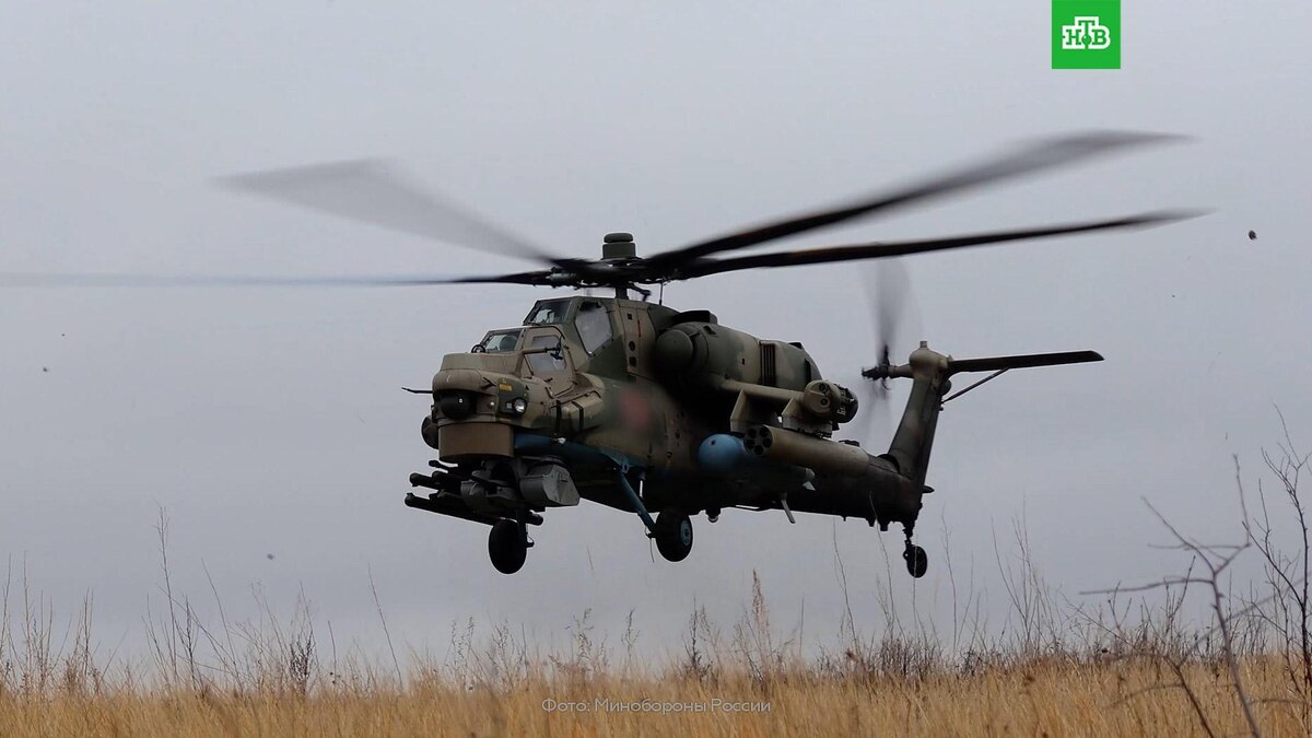    Экипаж вертолета Ми-28 разгромил опорник ВСУ в курском приграничье