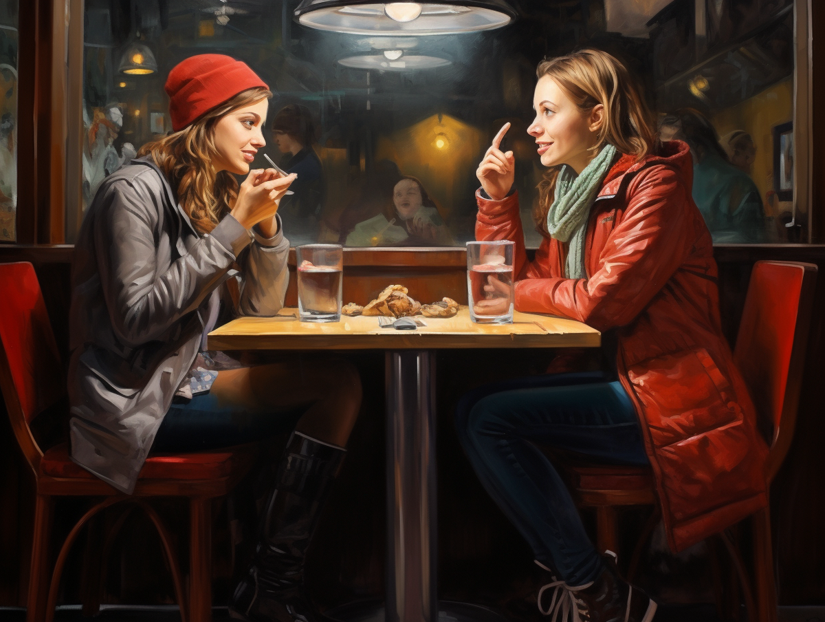 Две девушки беседуют