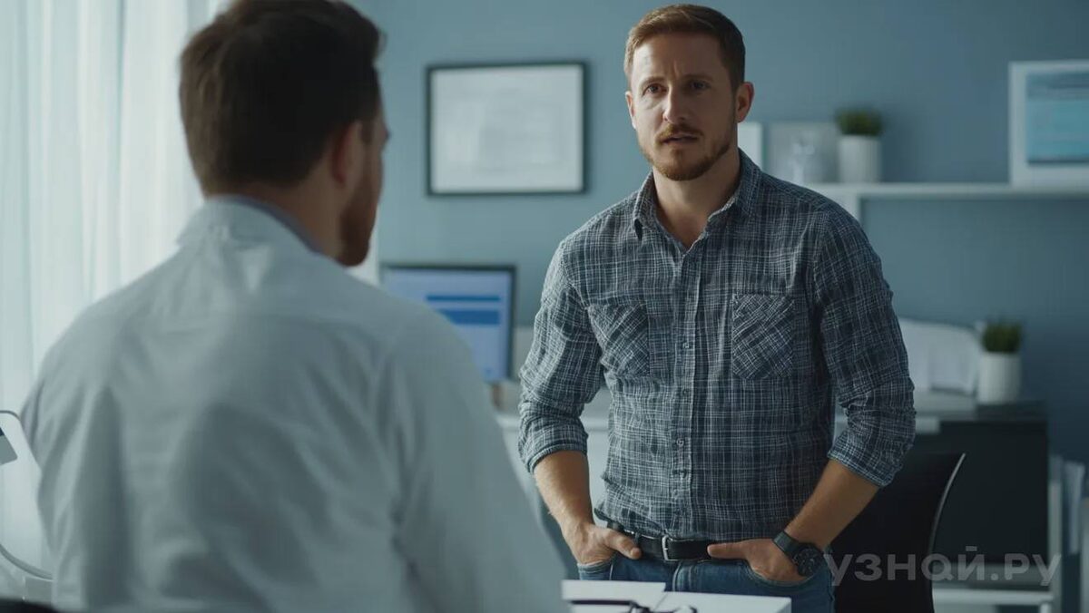     Мужчина на приеме у врача © Фото: uznay.ru