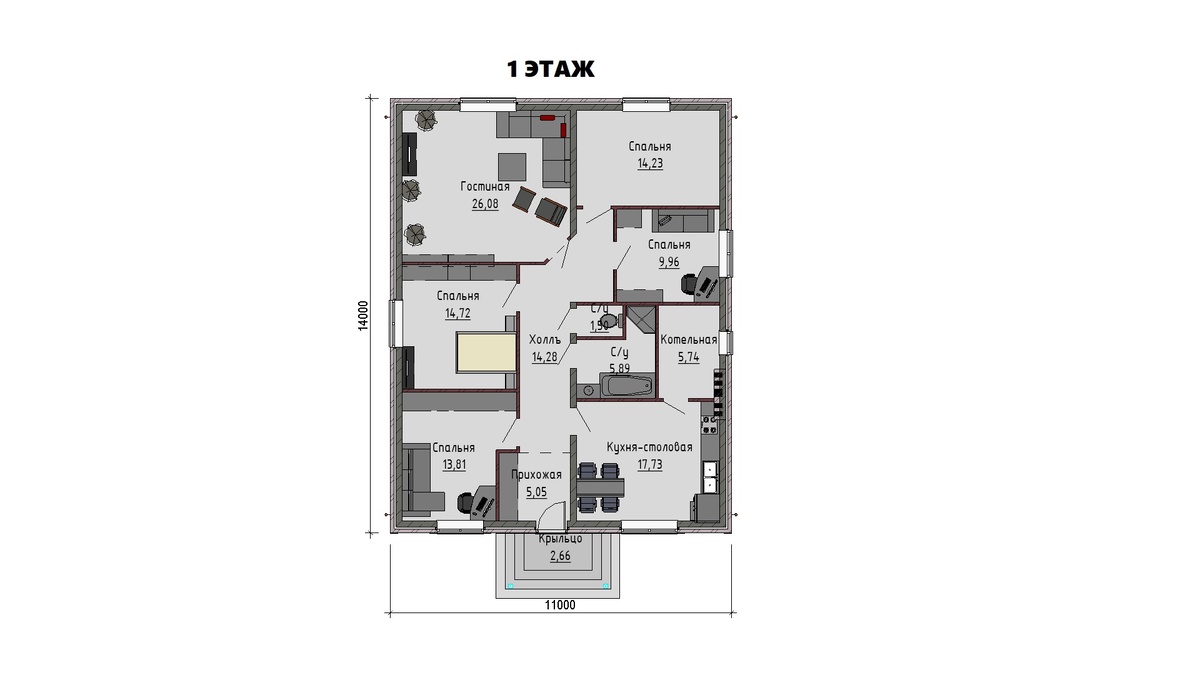 План 1-го этажа