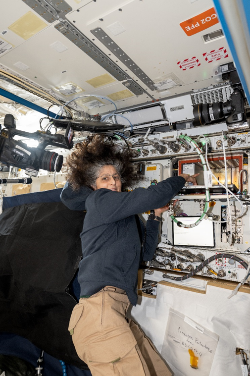 Сунита Уильямс работает с аппаратурой ADSEP-04. Фото: nasa.blog.com