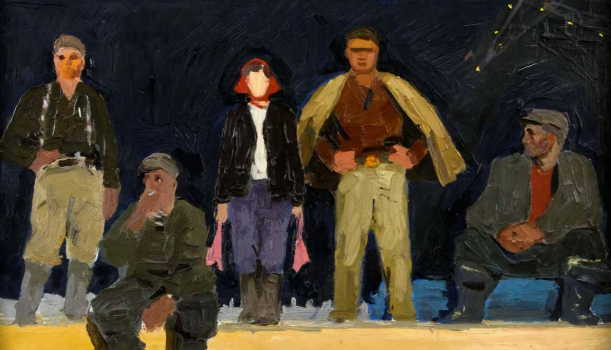 Попков В.Е. Эскиз к картине "Строители Братска". 1960.