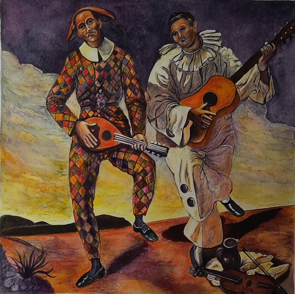 Елена Блажко. Копия Андре Дерена "Пьеро и Арлекин"