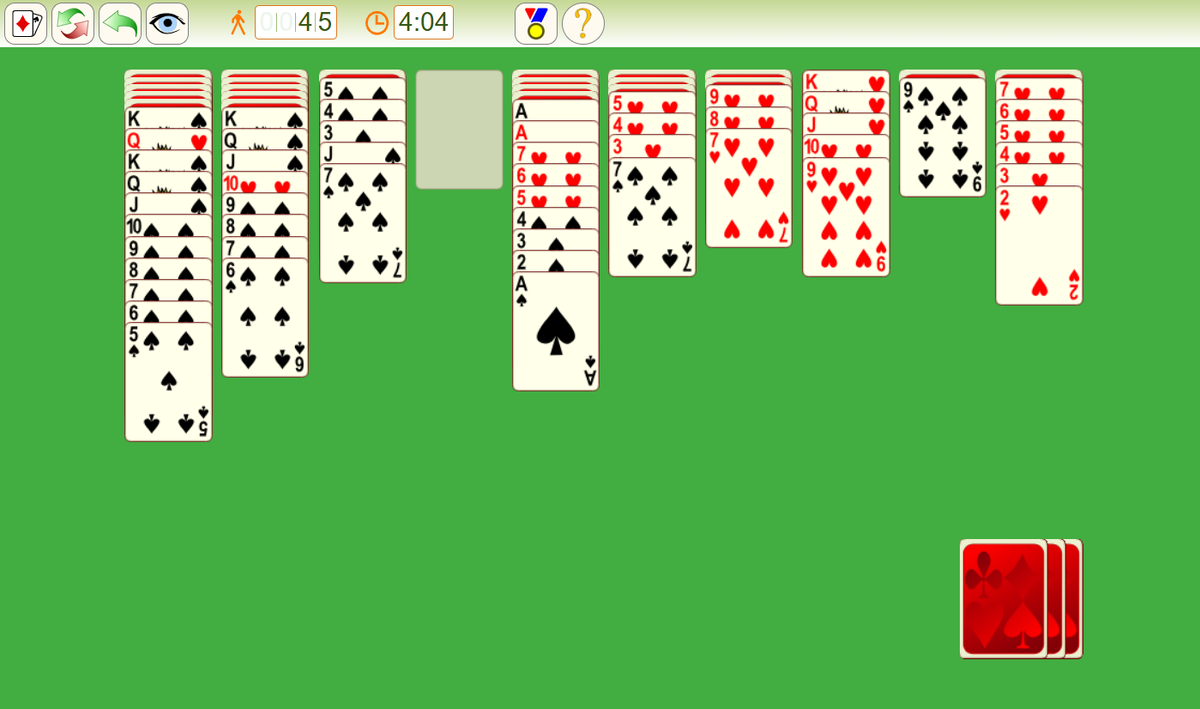 Пасьянс Паук 2 масти