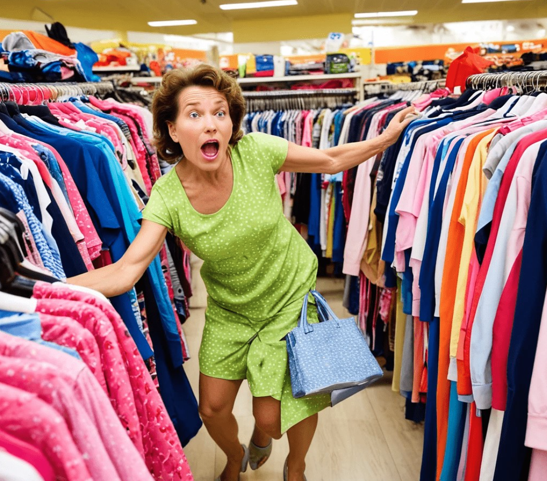 Как ИИ представляет поведение женщин на распродажах :)