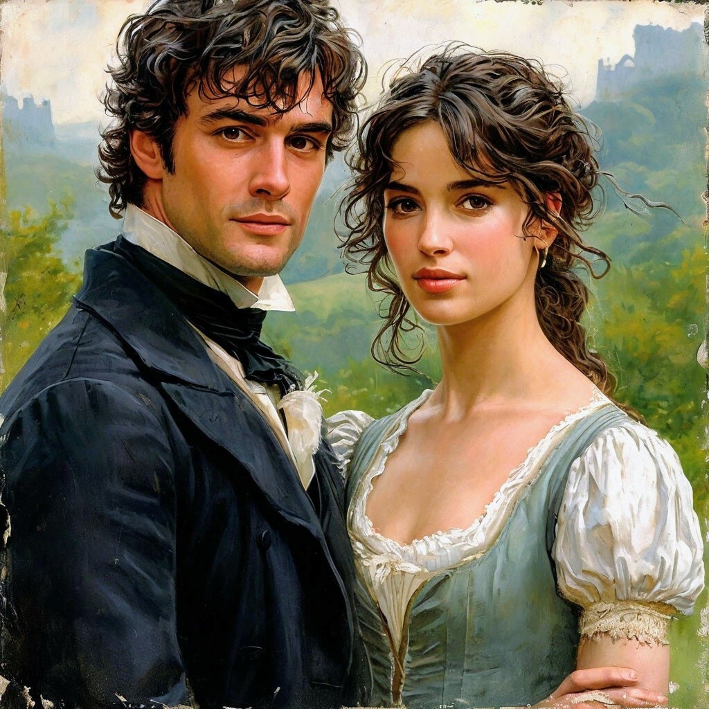 Мистер Дарси и Элизабет. Иллюстрация к роману Джейн Остин 