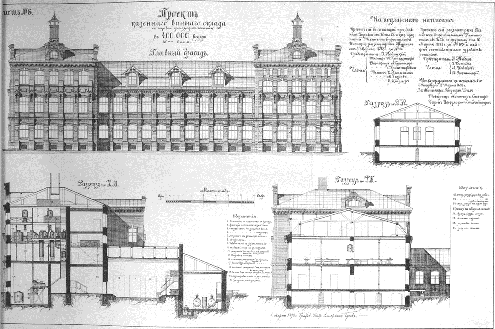 Типовой проект Казенного винного склада на 400 тыс. ведер