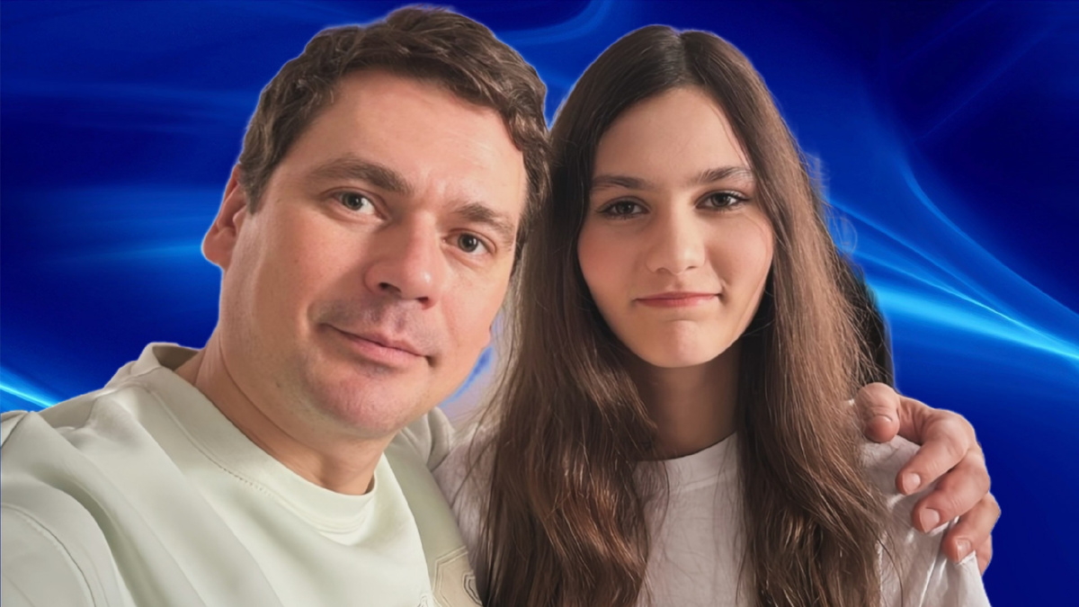 Актер Александр Пашков с дочерью Ксенией. Колоаж. Автор: Елена Д.