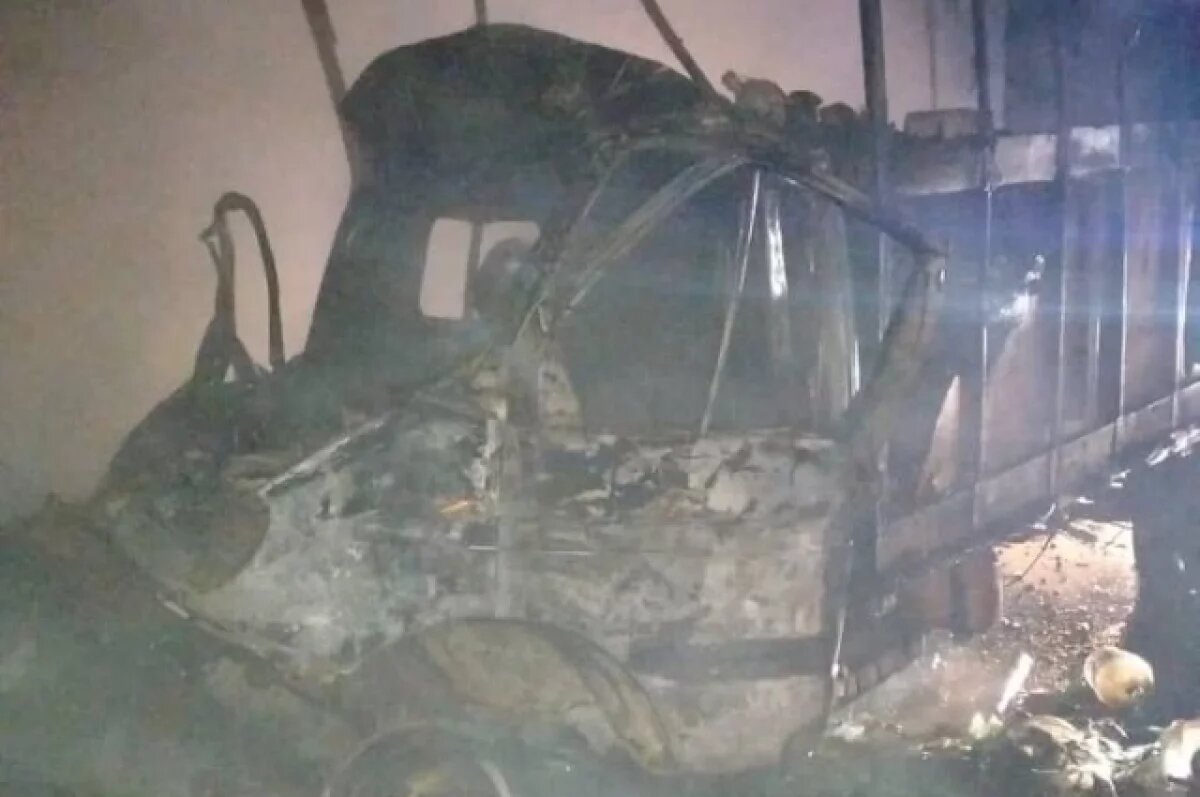    В Гулькевичском районе Кубани «Газель» сгорела дотла после ДТП