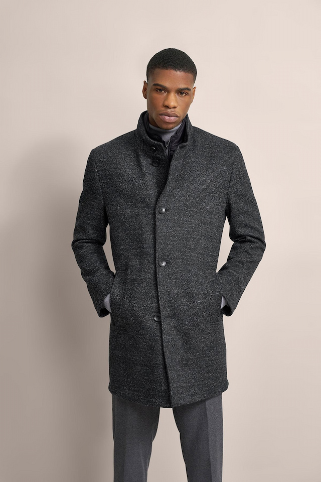 Мужское пальто с воротником-стойка Bugatti