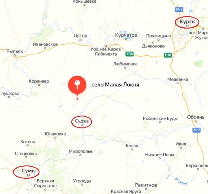   Расположение села Малая Локня.