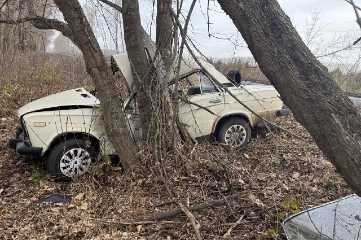    Под Воронежем ВАЗ вылетел на обочину и врезался в дерево
