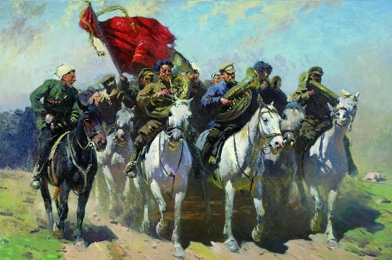 Картина: Митрофан Греков, "Трубачи Первой конной" 